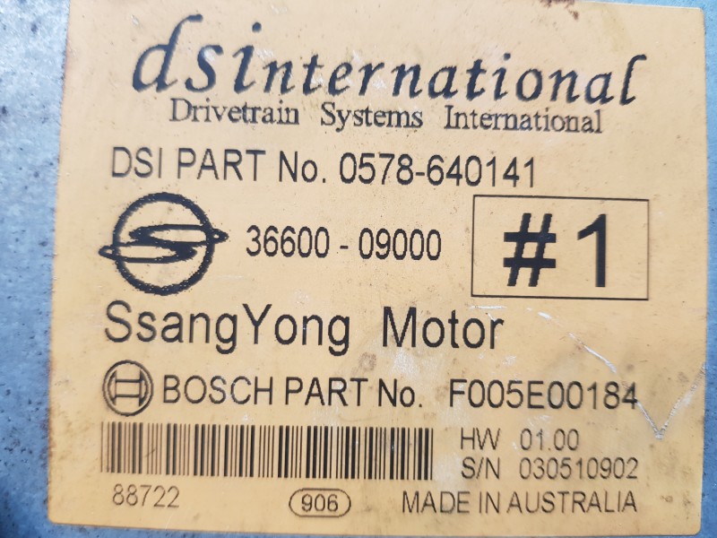 Recambio de centralita cambio automatico para ssangyong actyon limited referencia OEM IAM 3660009000  
