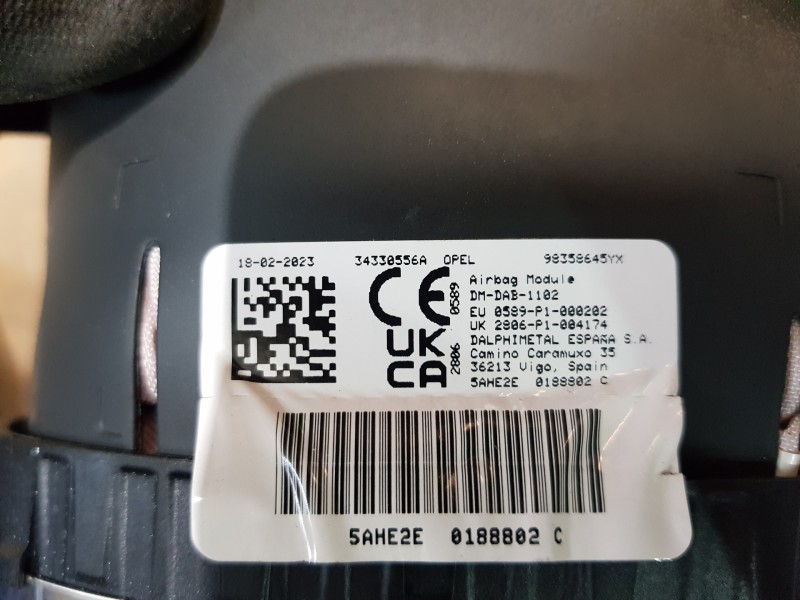 Recambio de kit airbag para opel mokka gs line referencia OEM IAM 1681650280 98358645YX 9834687780