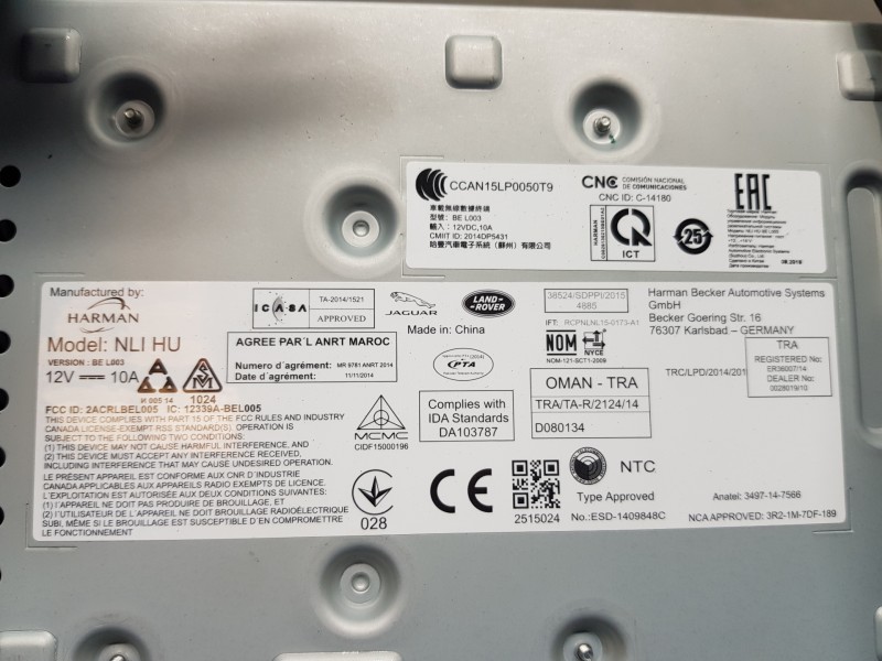 Recambio de sistema audio / radio cd para land rover evoque dynamic referencia OEM IAM LR116705 HX6318K812BG 