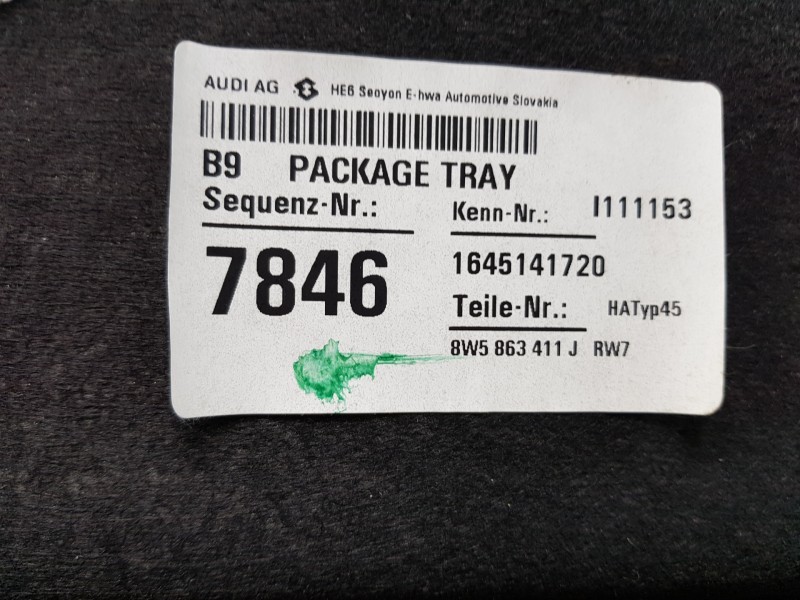 Recambio de bandeja trasera para audi a4 (b9) quattro referencia OEM IAM 8W5863411JRW7 8W5863411J 