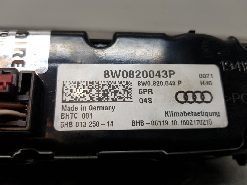 Recambio de mando climatizador para audi a4 (b9) quattro referencia OEM IAM 8W0820043P5PR 8W0820043P 