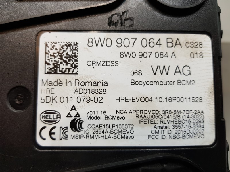 Recambio de modulo confort para audi a4 (b9) quattro referencia OEM IAM 8W0907064A 8W0907064BA 8W0907064AH