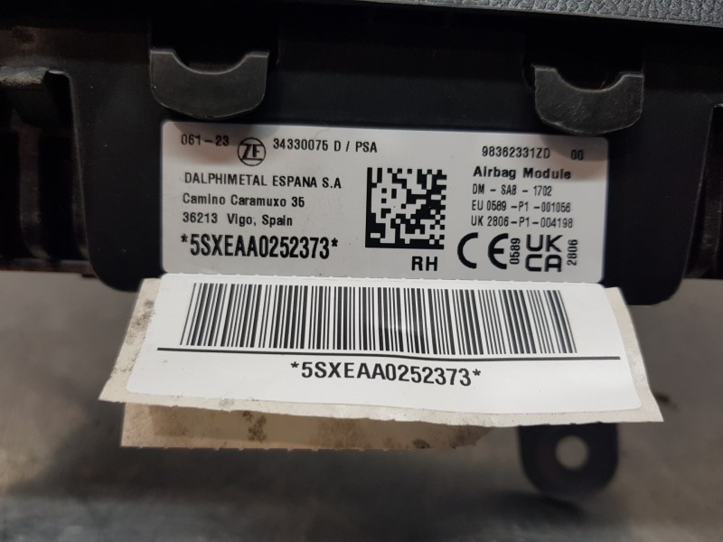 Recambio de airbag lateral trasero derecho para opel mokka gs line referencia OEM IAM 98362331ZD  