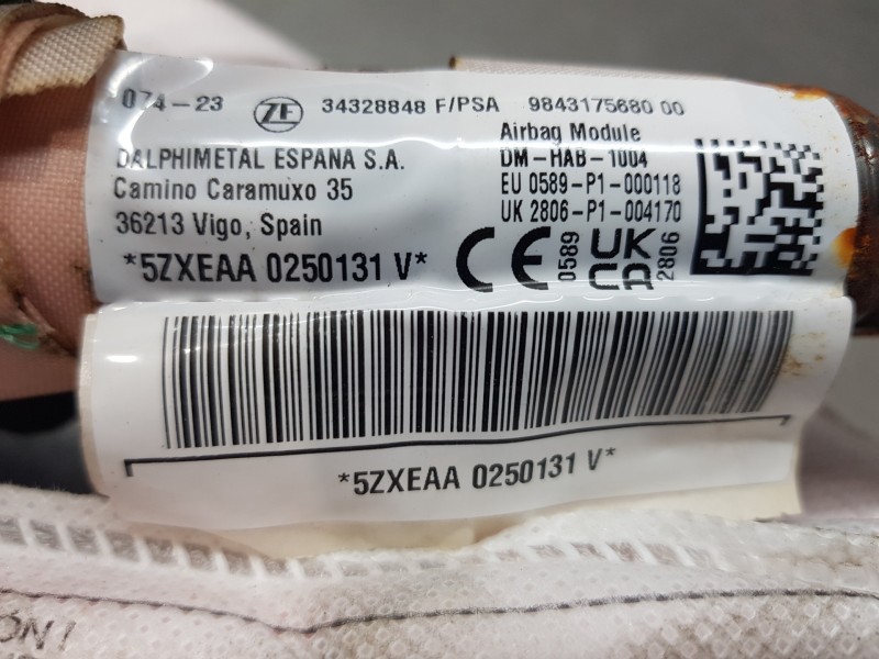 Recambio de airbag cortina delantero izquierdo para opel mokka gs line referencia OEM IAM 9843175680  