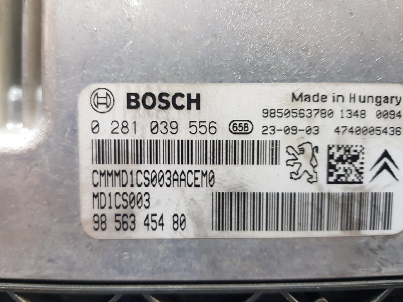 Recambio de centralita motor uce para peugeot partner standard 600kg referencia OEM IAM 9856345480 9850563780 0281039556