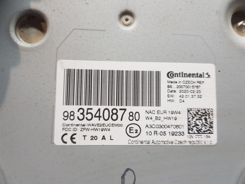 Recambio de sistema audio / radio cd para peugeot rifter active pack referencia OEM IAM 9835408780  