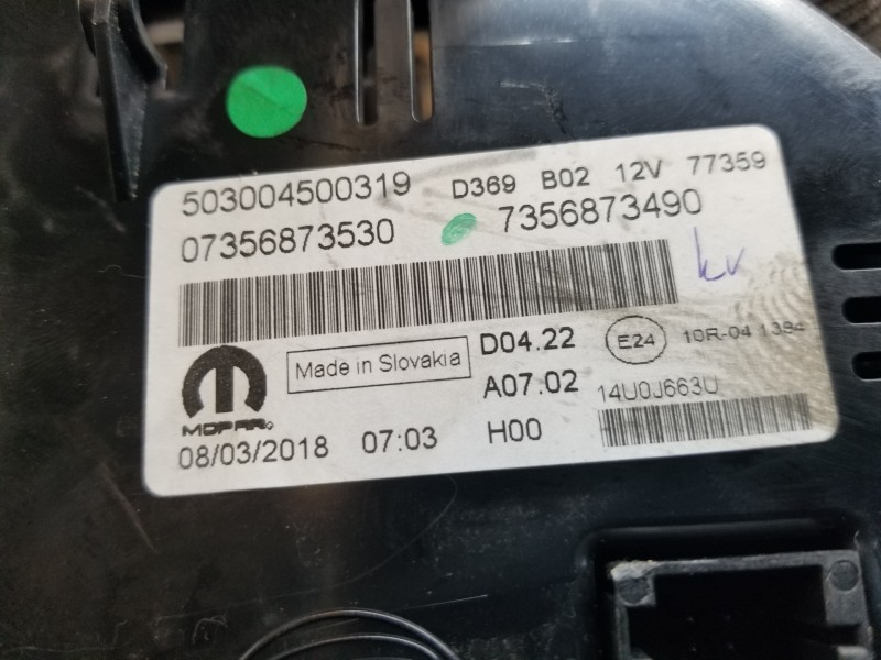 Recambio de cuadro instrumentos para fiat 500 sport referencia OEM IAM 735745713 07356873530 735687349