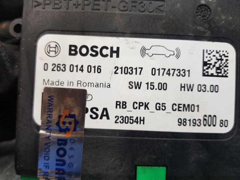 Recambio de modulo electronico para opel crossland x selective referencia OEM IAM 9819360080 0263014016 