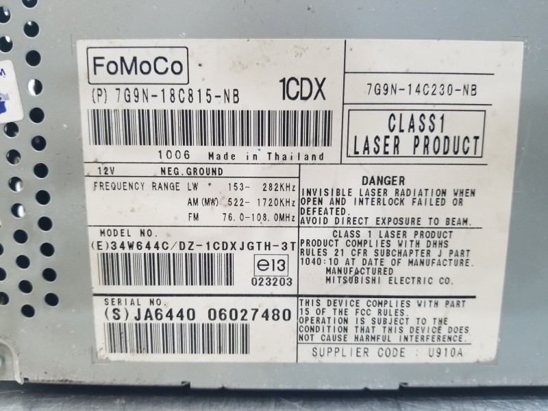 Recambio de sistema audio / radio cd para jaguar xf luxury referencia OEM IAM 7G9N18C815NB 7G9N14C230NB 