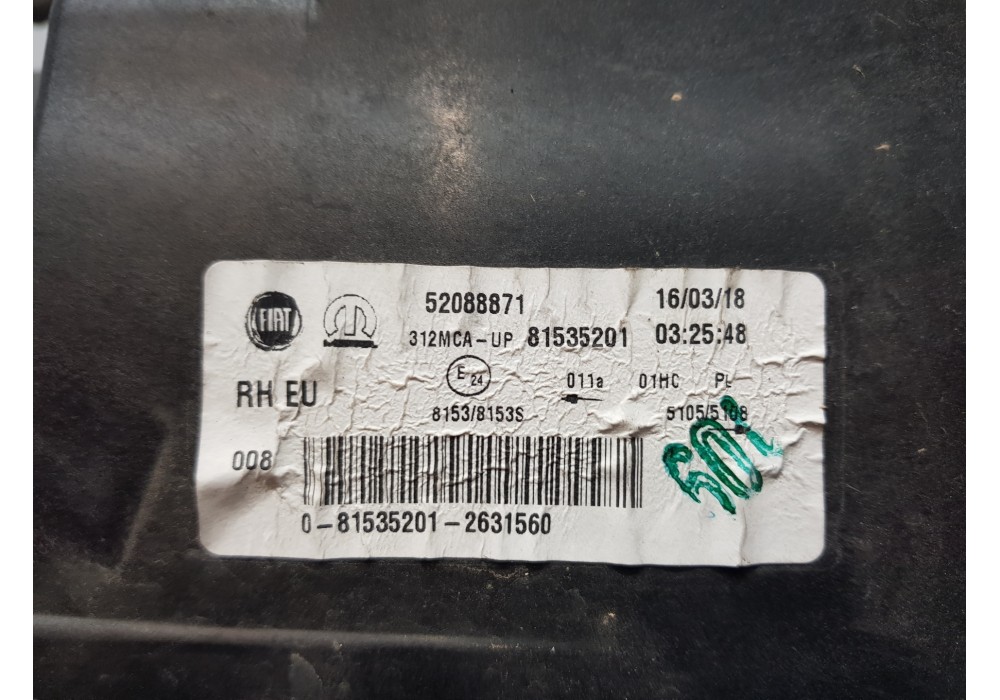 Recambio de morro completo para fiat 500 sport referencia OEM IAM 735657232 52088871  Recambio de morro completo para fiat 500 sport referencia OEM IAM 735657232 52088871