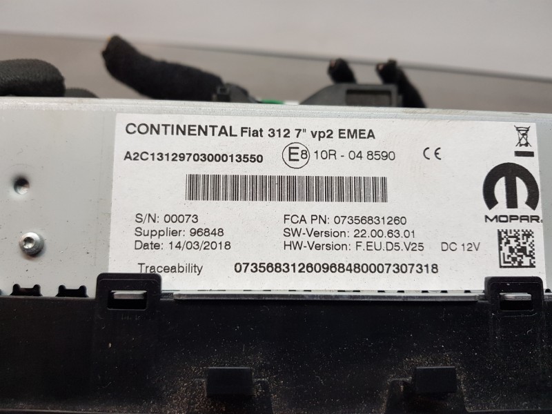 Recambio de pantalla multifuncion para fiat 500 sport referencia OEM IAM 735683126 07356831260 