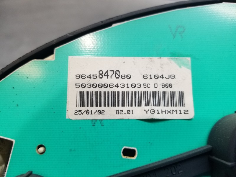 Recambio de cuadro instrumentos para peugeot 206 berlina xs referencia OEM IAM 9645847080   Recambio de cuadro instrumentos para peugeot 206 berlina xs referencia OEM IAM 9645847080