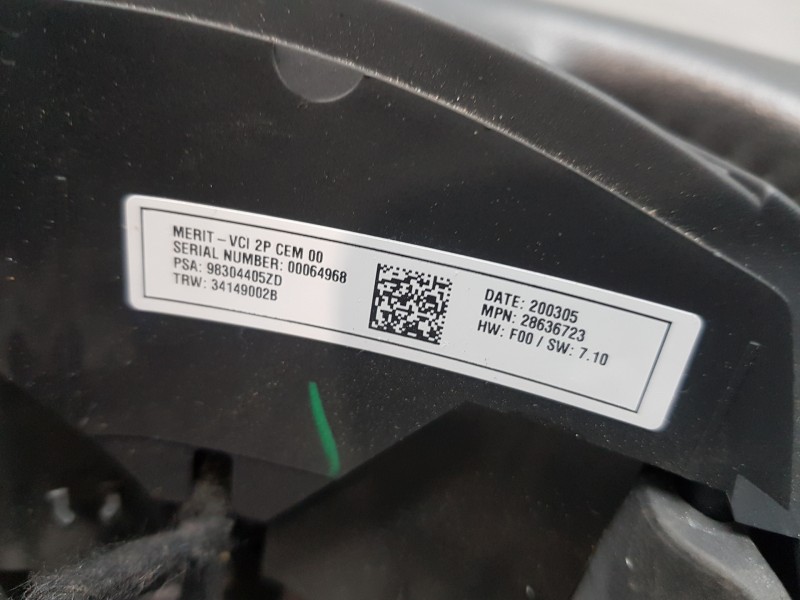 Recambio de volante para citroen c4 cactus shine referencia OEM IAM 98304405ZD  