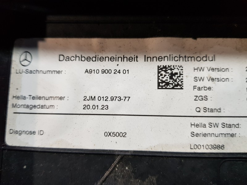 Recambio de luz interior para mercedes sprinter iii furgón fwd 311 referencia OEM IAM A9109002401  