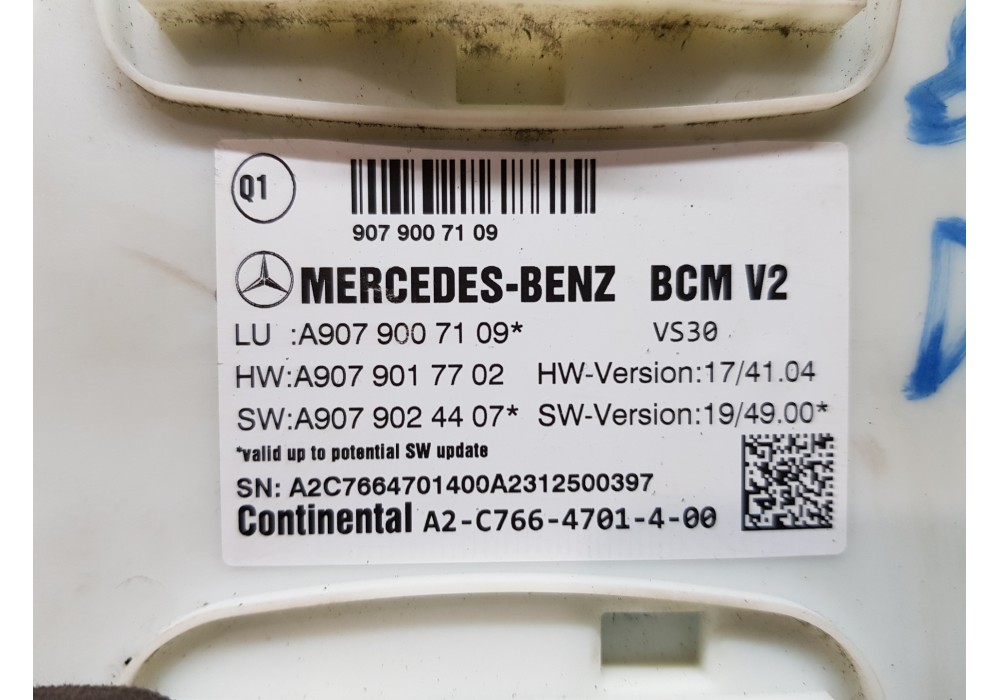 Recambio de modulo confort para mercedes sprinter iii furgón fwd 311 referencia OEM IAM A9079007109 A9079017702 A9079024407