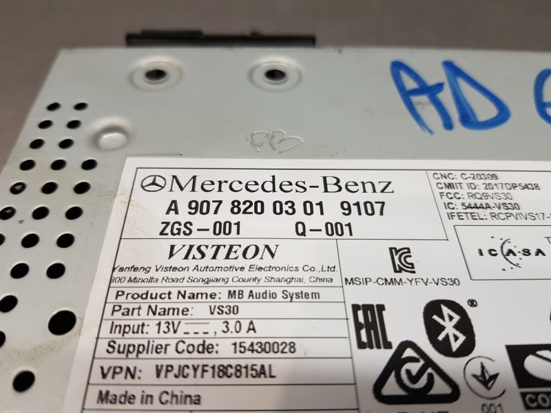 Recambio de sistema audio / radio cd para mercedes sprinter iii furgón fwd 311 referencia OEM IAM A9078200301  