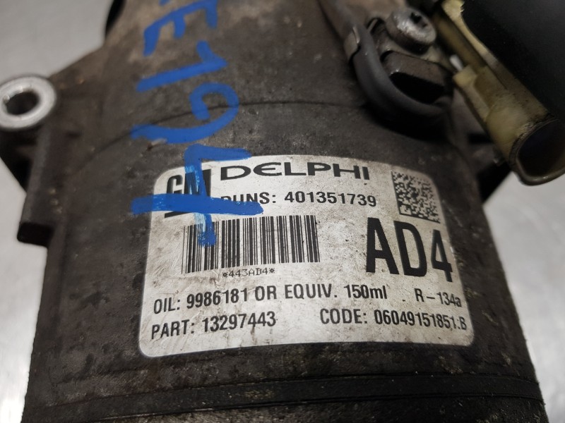 Recambio de compresor aire acondicionado para opel astra h caravan ecoflex referencia OEM IAM 13297443  