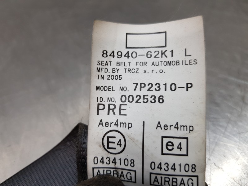 Recambio de cinturon seguridad delantero izquierdo para suzuki swift berlina (mz) gls referencia OEM IAM 8490262K13ED3  