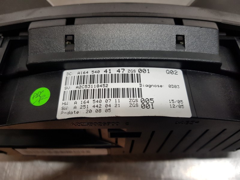 Recambio de cuadro instrumentos para mercedes clase m (w164) 4-matic referencia OEM IAM A1645404147 A2C53118452 