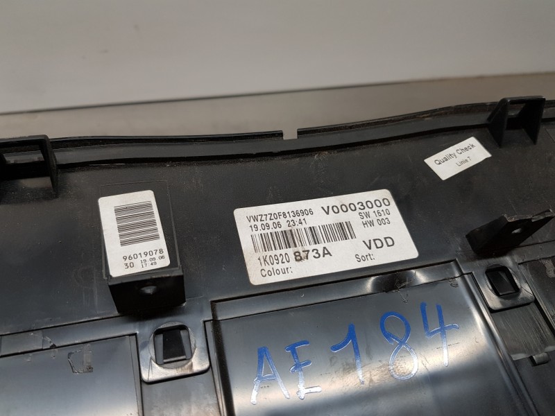 Recambio de cuadro instrumentos para volkswagen golf v berlina (1k1) highline referencia OEM IAM 1K0920873A   Recambio de cuadro instrumentos para volkswagen golf v berlina (1k1) highline referencia OEM IAM 1K0920873A