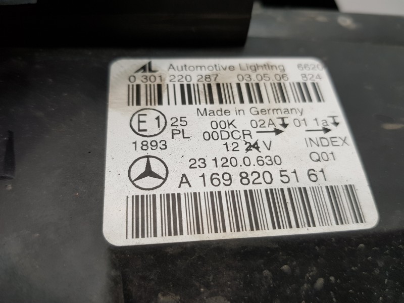 Recambio de faro izquierdo para mercedes clase b (w245) standard referencia OEM IAM A1698206761 A1698209026 A1698205161