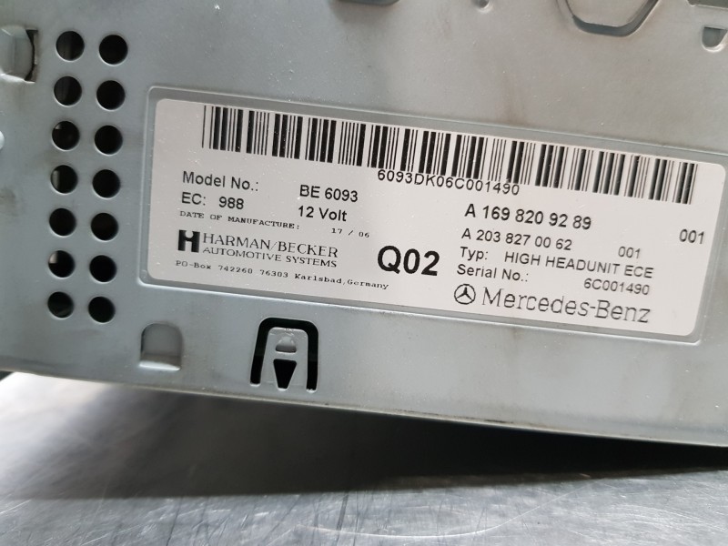 Recambio de pantalla multifuncion para mercedes clase b (w245) standard referencia OEM IAM A1698209289 A2038270062 