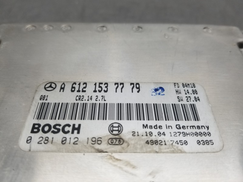 Recambio de centralita motor uce para mercedes clase clk (w209) coupe 270 referencia OEM IAM A6121537779 0281012196 
