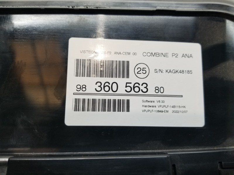 Recambio de cuadro instrumentos para peugeot 208 (p2) active referencia OEM IAM 9836056380  