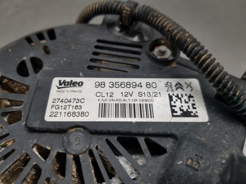 Recambio de alternador para peugeot 208 (p2) puretech referencia OEM IAM 9835689480  