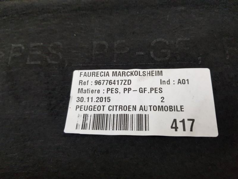 Recambio de bandeja trasera para peugeot 308 active referencia OEM IAM 96776417ZD  