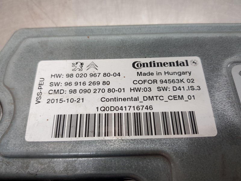 Recambio de centralita start / stop para peugeot 308 active referencia OEM IAM 9802096780  