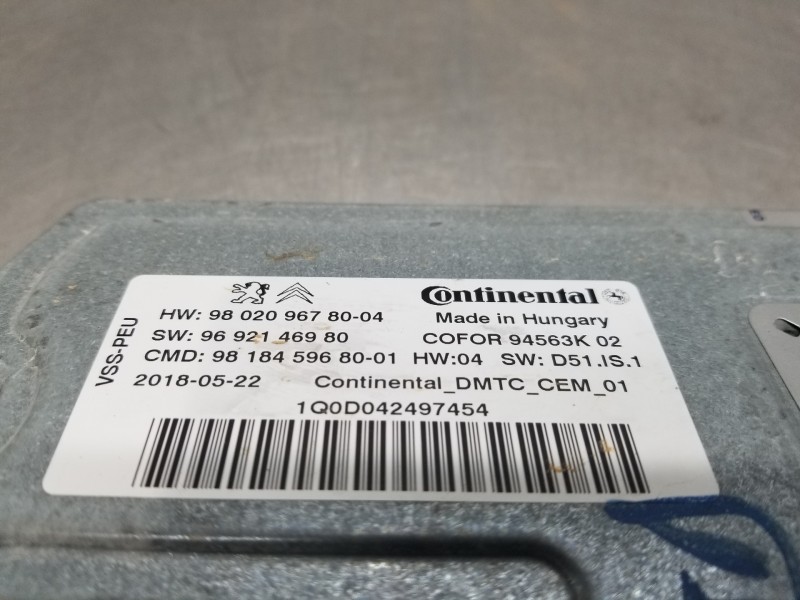Recambio de centralita start / stop para citroen spacetourer autobus referencia OEM IAM 9802096780  
