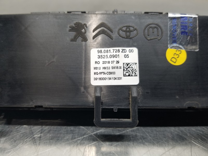 Recambio de mando calefaccion / aire acondicionado para citroen spacetourer autobus referencia OEM IAM 98081728ZD  