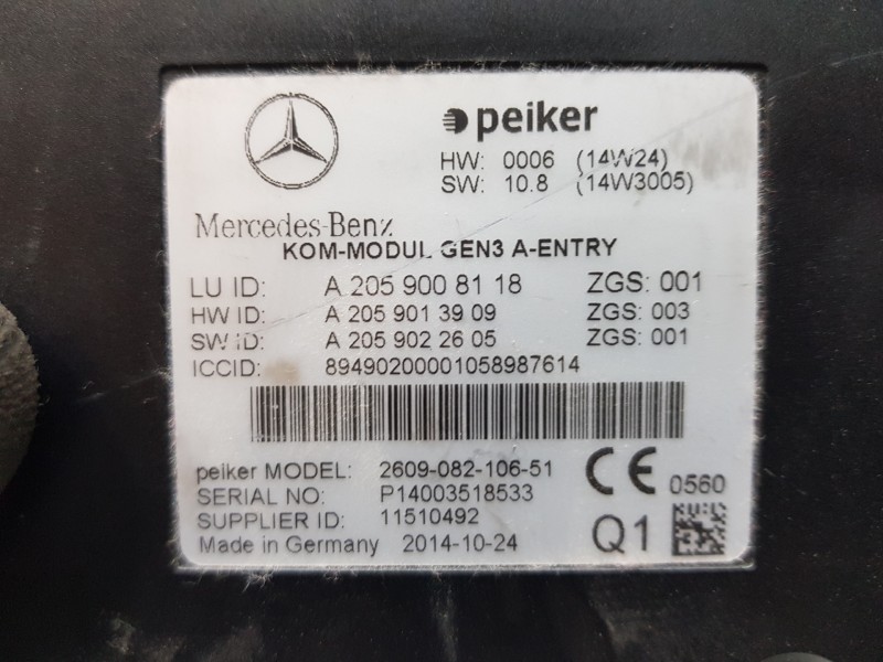 Recambio de modulo electronico para mercedes clase c (w205) lim. bluetec referencia OEM IAM A2059008118  