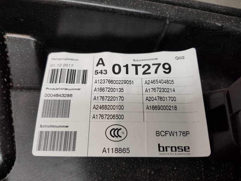 Recambio de elevalunas delantero izquierdo para mercedes clase a (w176) design referencia OEM IAM A1767206500  