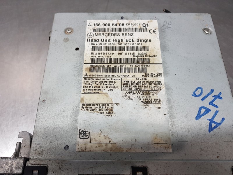 Recambio de sistema audio / radio cd para mercedes clase m (w166) bluetec referencia OEM IAM A1669005408  