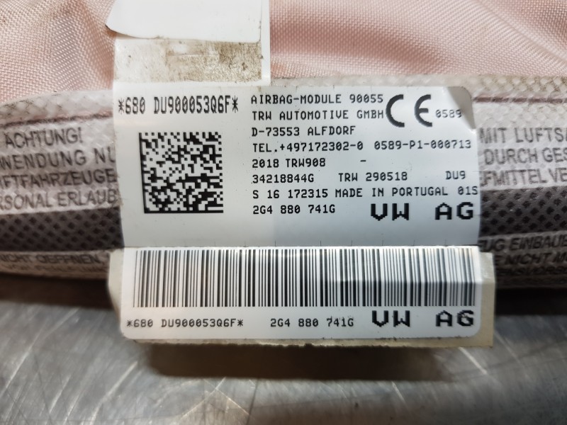 Recambio de airbag cortina delantero izquierdo para volkswagen polo life referencia OEM IAM 2G4880741H  
