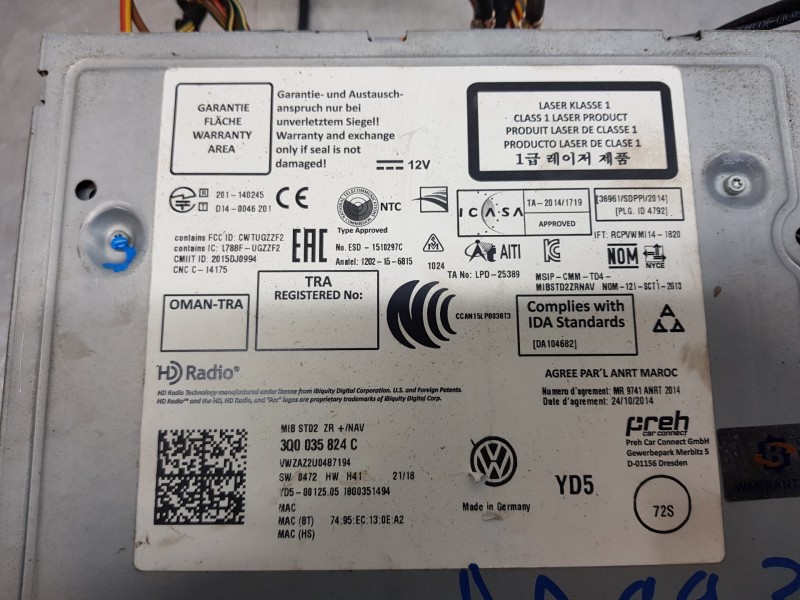 Recambio de sistema navegacion gps para volkswagen polo life referencia OEM IAM 3Q0035824C  