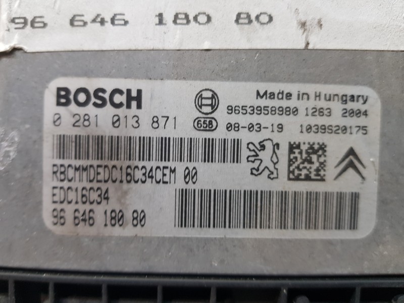 Recambio de centralita motor uce para citroen c4 berlina exclusive referencia OEM IAM 9664618080 9653958980 