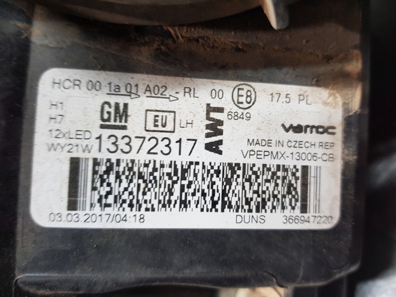 Recambio de faro izquierdo para opel meriva b enjoy referencia OEM IAM 13372317  