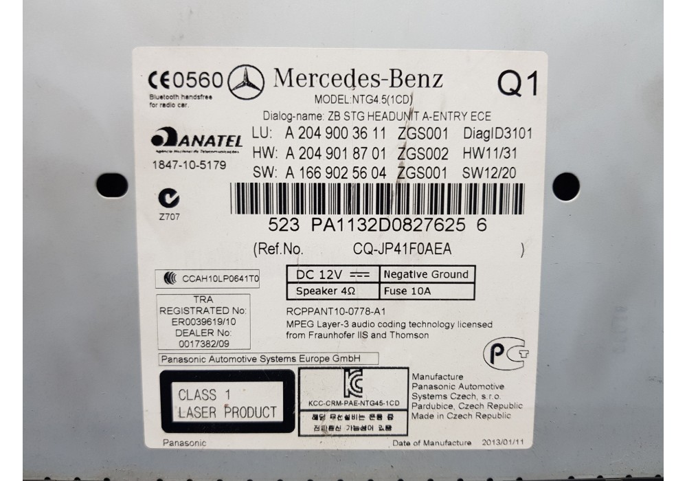 Recambio de sistema audio / radio cd para mercedes clase glk (w204) glk 4matic referencia OEM IAM A2049003611 A2049018701 