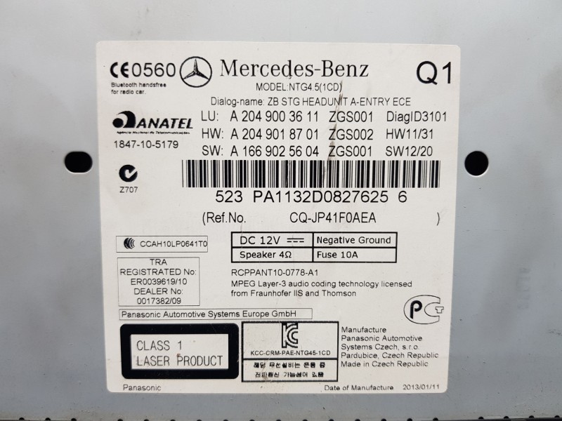 Recambio de sistema audio / radio cd para mercedes clase glk (w204) glk 4matic referencia OEM IAM A2049003611 A2049018701 