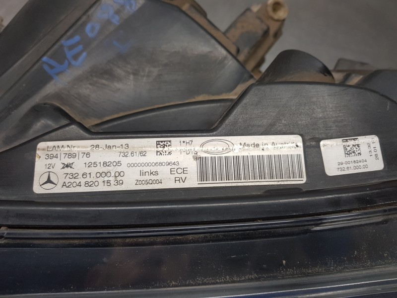 Recambio de faro izquierdo para mercedes clase glk (w204) glk 4matic referencia OEM IAM A2048201539 A2048202339 