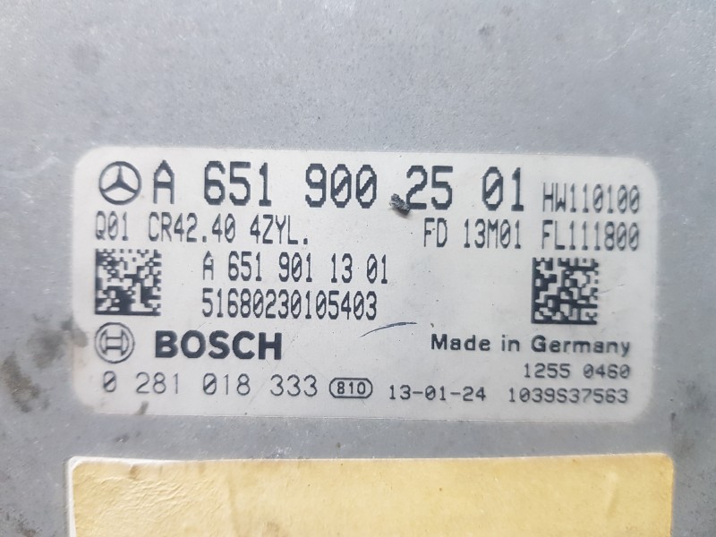 Recambio de centralita motor uce para mercedes clase glk (w204) glk 4matic referencia OEM IAM A6519002501 0281018333 