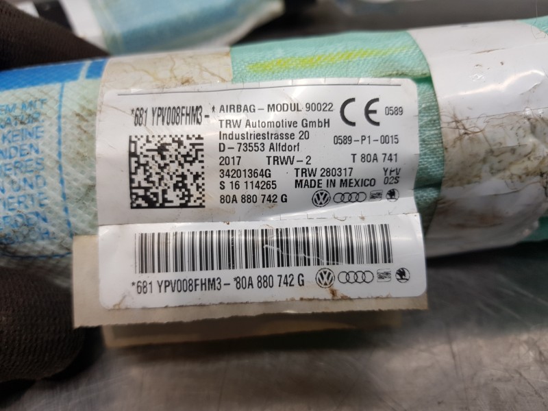 Recambio de airbag cortina delantero derecho para audi q5 (fyb) quattro referencia OEM IAM 80A880742M 80A880742G 