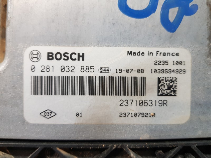 Recambio de centralita motor uce para renault kangoo dynamique referencia OEM IAM 237106319R 0281032885 