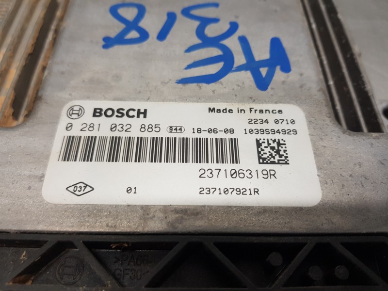 Recambio de centralita motor uce para renault kangoo combi referencia OEM IAM 237106319R 0281032885 