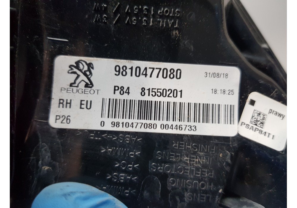 Recambio de piloto trasero derecho para peugeot 3008 active referencia OEM IAM 9810477080   Recambio de piloto trasero derecho para peugeot 3008 active referencia OEM IAM 9810477080