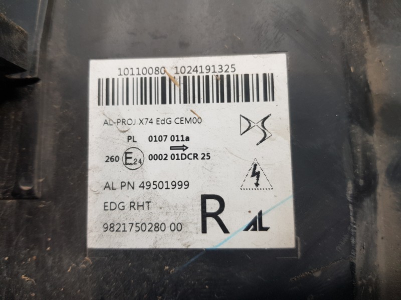 Recambio de faro derecho para citroen ds 7 crossback referencia OEM IAM 9821750280   Recambio de faro derecho para citroen ds 7 crossback referencia OEM IAM 9821750280