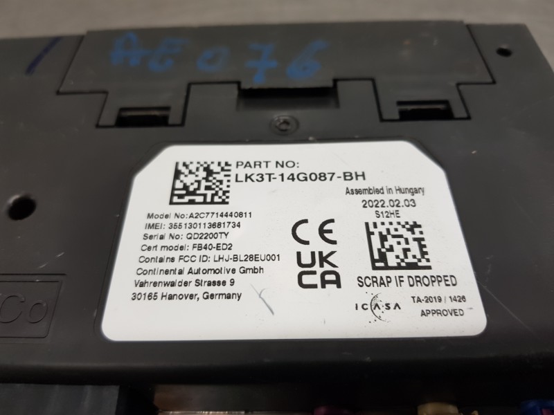 Recambio de modulo electronico para ford transit custom kasten custom referencia OEM IAM LK3T14G087BH  